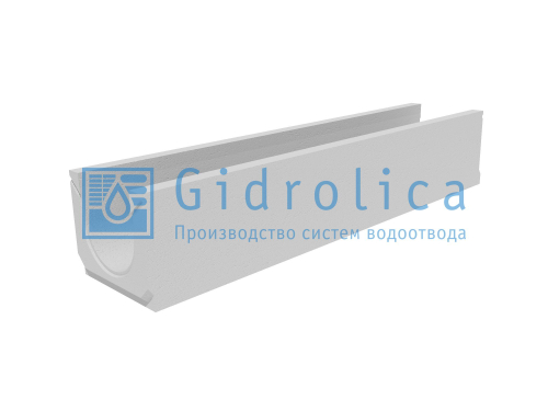 Лоток водоотводный бетонный коробчатый с толщиной стенки 30 мм., без уклона (DN150мм), серия КU 100.21,3, класс нагрузки C250, Gidrolica, Россия