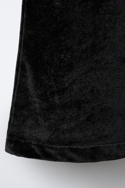 ZARA БАРХАТНЫЕ БРЮКИ FLARE, ЧЕРНЫЙ