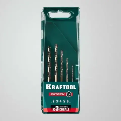 KRAFTOOL НЕХ-1/4 , 5 шт, набор сверл по металлу для винтовёртов и шуруповертов IMPACT READY (29652-H5)