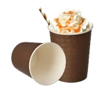 Стакан бумажный однослойный SaaMi 300 мл CoffeeTouch dark для горячего