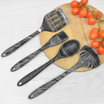 Набор кухонных принадлежностей силиконовый "Гранит" (кисточка, ложка, лопатка, половник)