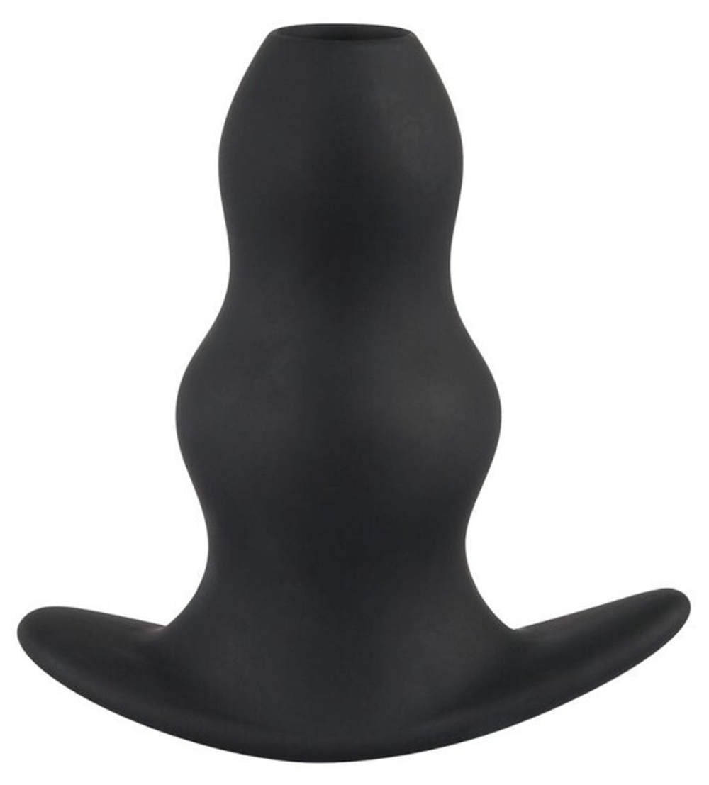 Анальная пробка-туннель с волнообразным рельефом Tunnel Plug (черная) (Цвет: черный)