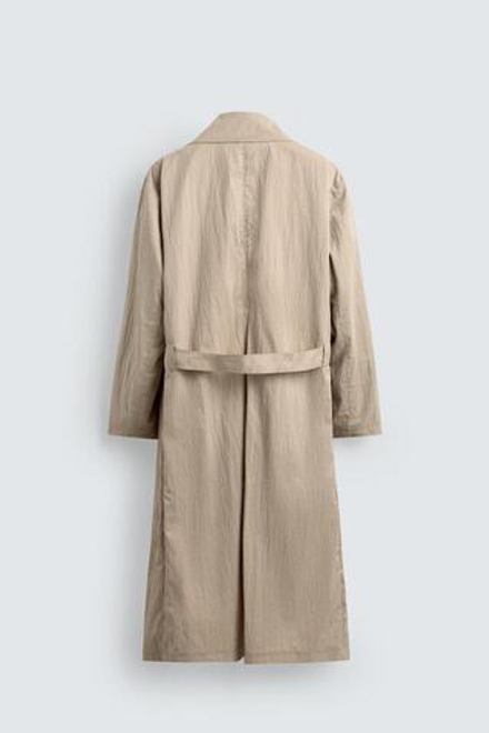 ZARA ТРЕНЧ OVERSIZE, ЖЕЛТОВАТО-БЕЛЫЙ