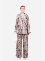 Рубашка "Тенета" в пижамном стиле. Серая