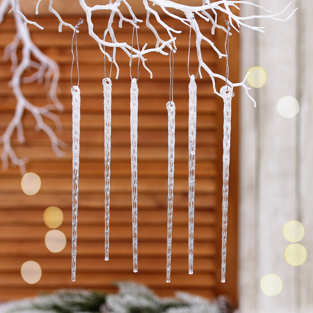Подвеска «Снежный хрусталь» 18 см (набор 6 шт), Белый