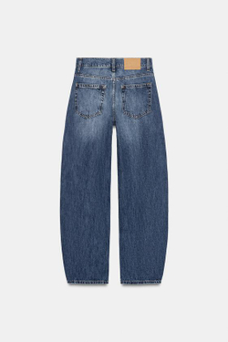 ZARA ДЖИНСЫ Z1975 BARREL С ВЫСОКОЙ ПОСАДКОЙ, ВЫЦВЕТШИЙ СИНИЙ