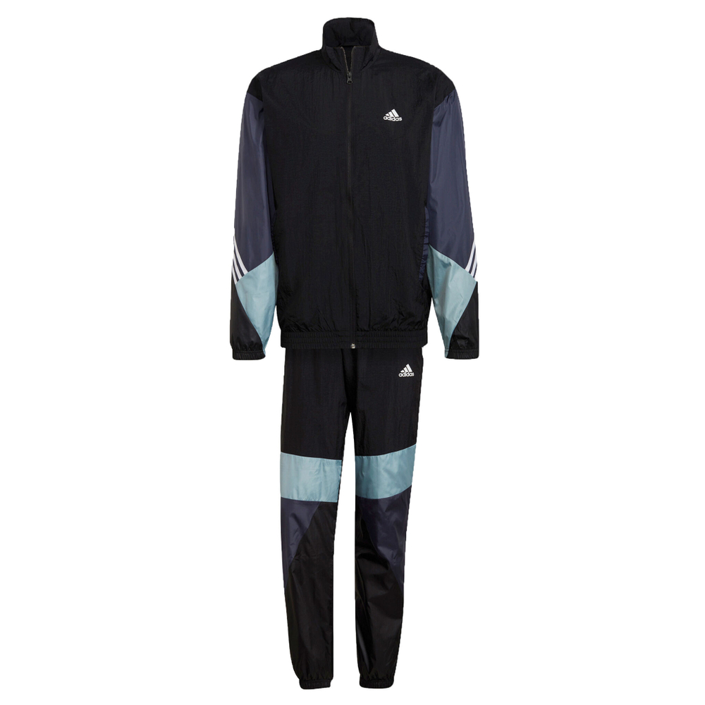 Мужские теннисные Костюмы adidas Woven Fut Retro Tracksuit Men - Black, Multicoloured