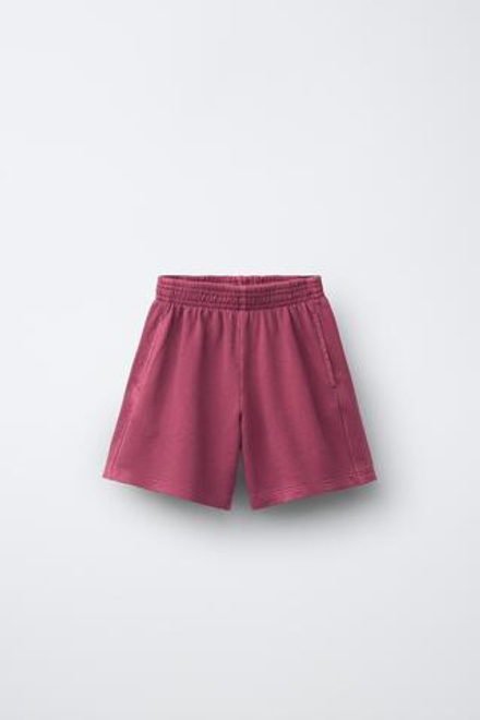 ZARA НАБОР ИЗ ДВУХ ОДНОТОННЫХ БЕРМУДОВ, ЛИНЯЛЫЙ РОЗОВЫЙ