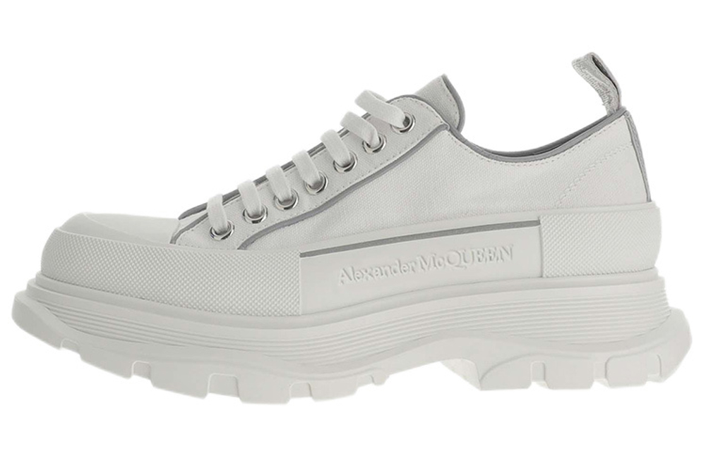 Alexander McQueen Alexander McQueen Tread Slick Leather Fashion Thick-soled sneakers men's white