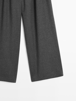 Massimo Dutti Брюки из смесовой шерсти с эластичным поясом, серый