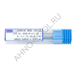 Фреза монолитная твердосплавная BRGM-4R-D10.0R1.0 AHNO