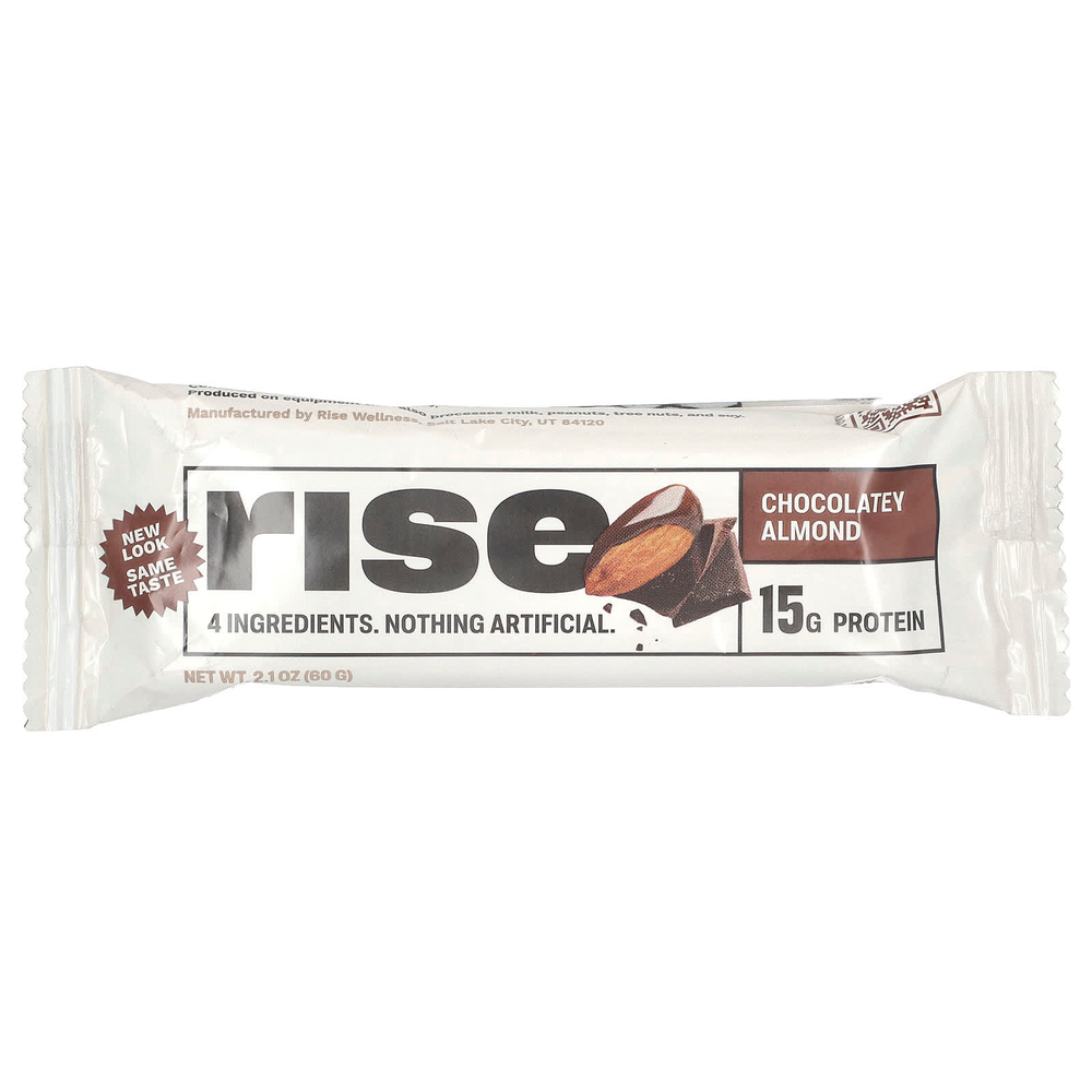 Rise Bar, Протеиновый батончик, шоколадный миндаль, 12 батончиков, 60 г (2,1 унции)