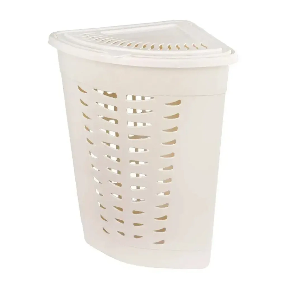 Корзина д/белья 45л угловая (сл.кость)