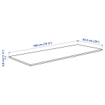 Столешница - IKEA SÄLJAN/SALJAN/СЭЛЬЯН ИКЕА, 186х63,5х3,8 см, бежевый