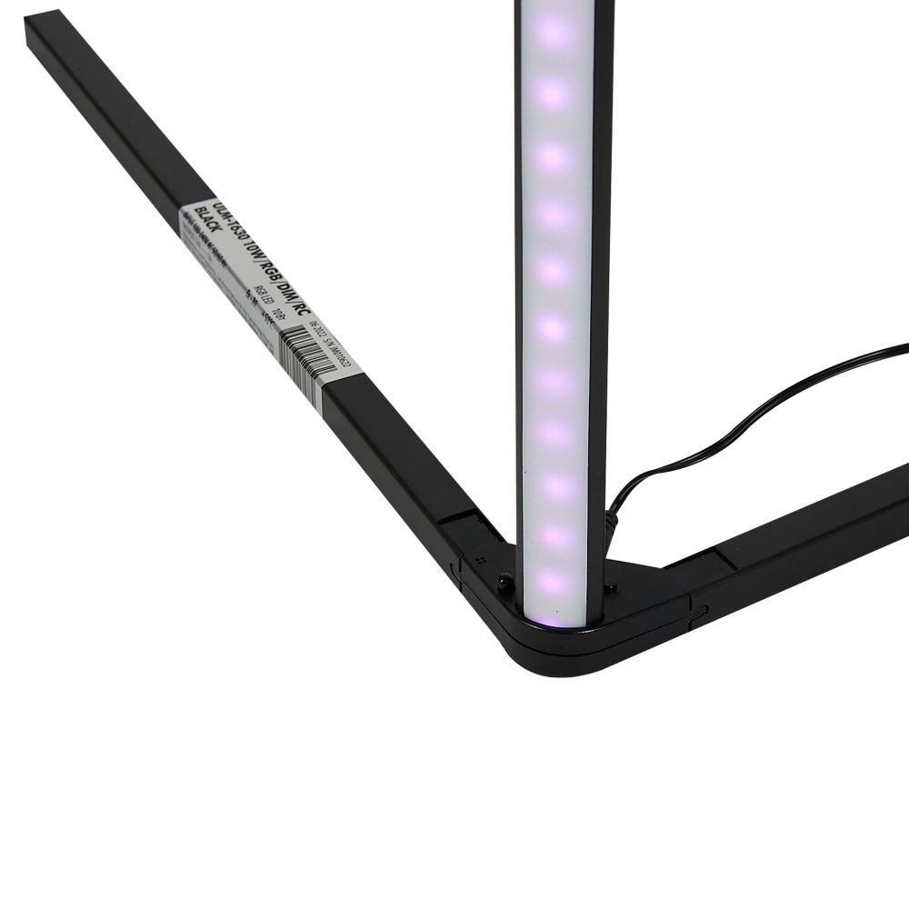 ULM-T630 10W-RGB-DIM-RC BLACK Торшер напольный светодиодный. 10W. RGB свет. Диммер. Пульт ДУ в-к. Черный. ТМ Uniel