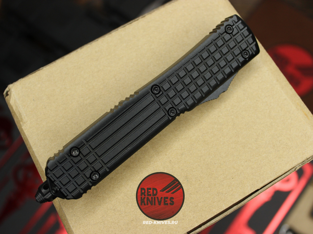 Нож Microtech Ultratech DELTA T/E A+++ - черная рукоять , клинок танто апокалиптик