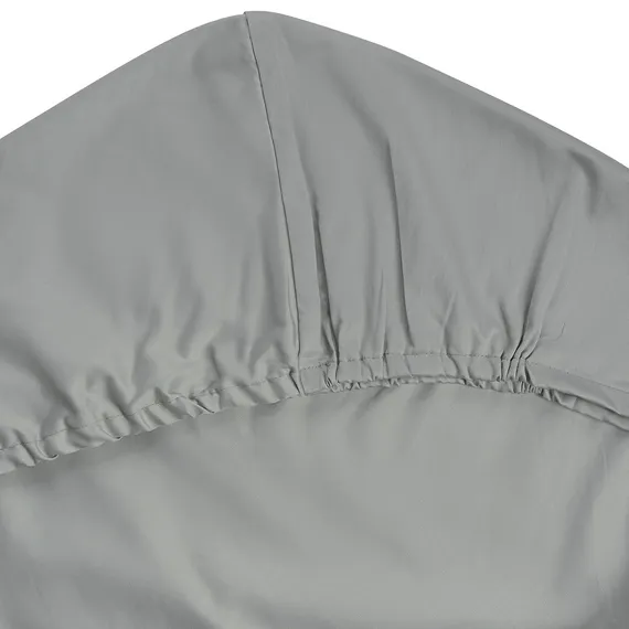 Простыня на резинке из сатина светло-серого цвета Essential, 200х200 см