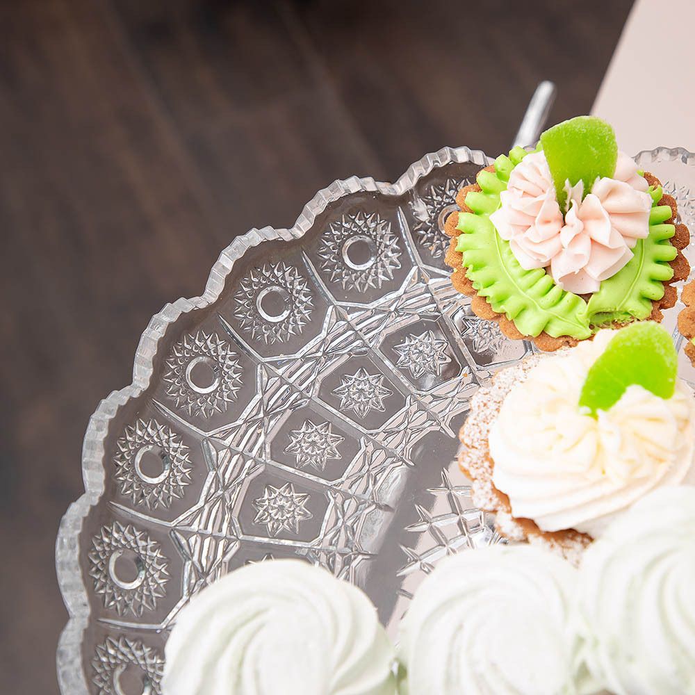 Фруктовница Орхидея Лелия Белая со стеклянной чашей