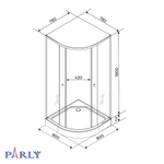 Душевой уголок с поддоном PARLY ZF81B (80х80х193)