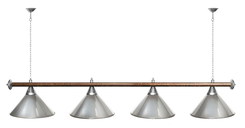 Лампа STARTBILLIARDS 4 пл. (плафоны зеленые,штанга золотая,фурнитура золото)