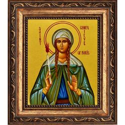 Женевьева (Геновефа) Парижская преподобная. Икона на холсте.
