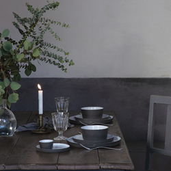 Тарелка 24см Costa Nova Lagoa Eco-Grés серо-белая