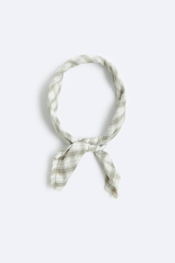 ZARA БАНДАНА В КЛЕТКУ, БЕЖЕВЫЙ