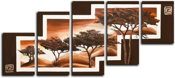 Модульная картина "Деревья в горах"