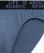 Мужские трусы слипы спорт Atlantic, набор 3 шт., хлопок, зеленый меланж + винный меланж + голубой меланж, 3MP-209