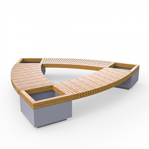 Лавка Rail Road 03 Треугольник с 3-мя вазонами