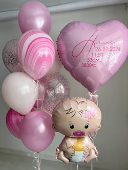 Набор воздушных шаров на выписку девочки №1950