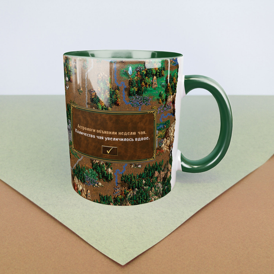 Кружка керамическая объём: 330мл Герои меча и магии Неделя чая (зеленая)