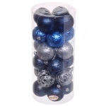 Набор шаров «Сказочная симфония» 6 см (24 предмета), сапфир/серебро/синий