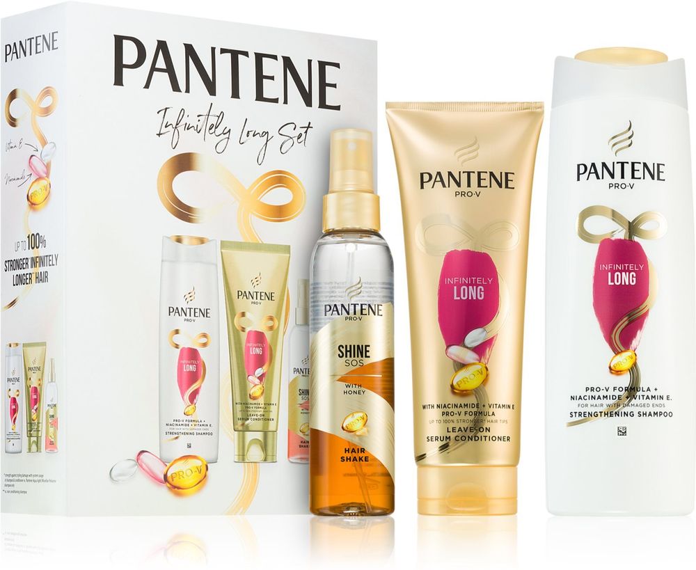 Pantene strengthening shampoo for damaged hair 400 ml + Leave-in serum for damaged hair 200 ml + hairspray for shine 150 ml Pro-V Infinitely Long Set