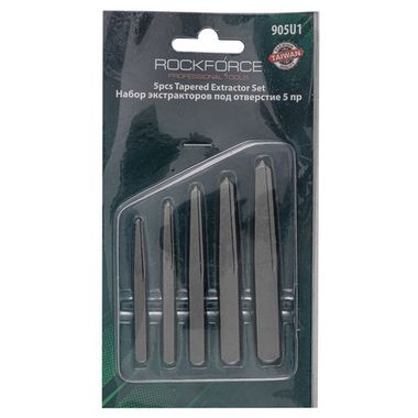 Набор экстракторов для выкручивания заломаных болтов и шпилек, 5пр., в блистере RockForce##Rock FORCE RF-905U1
