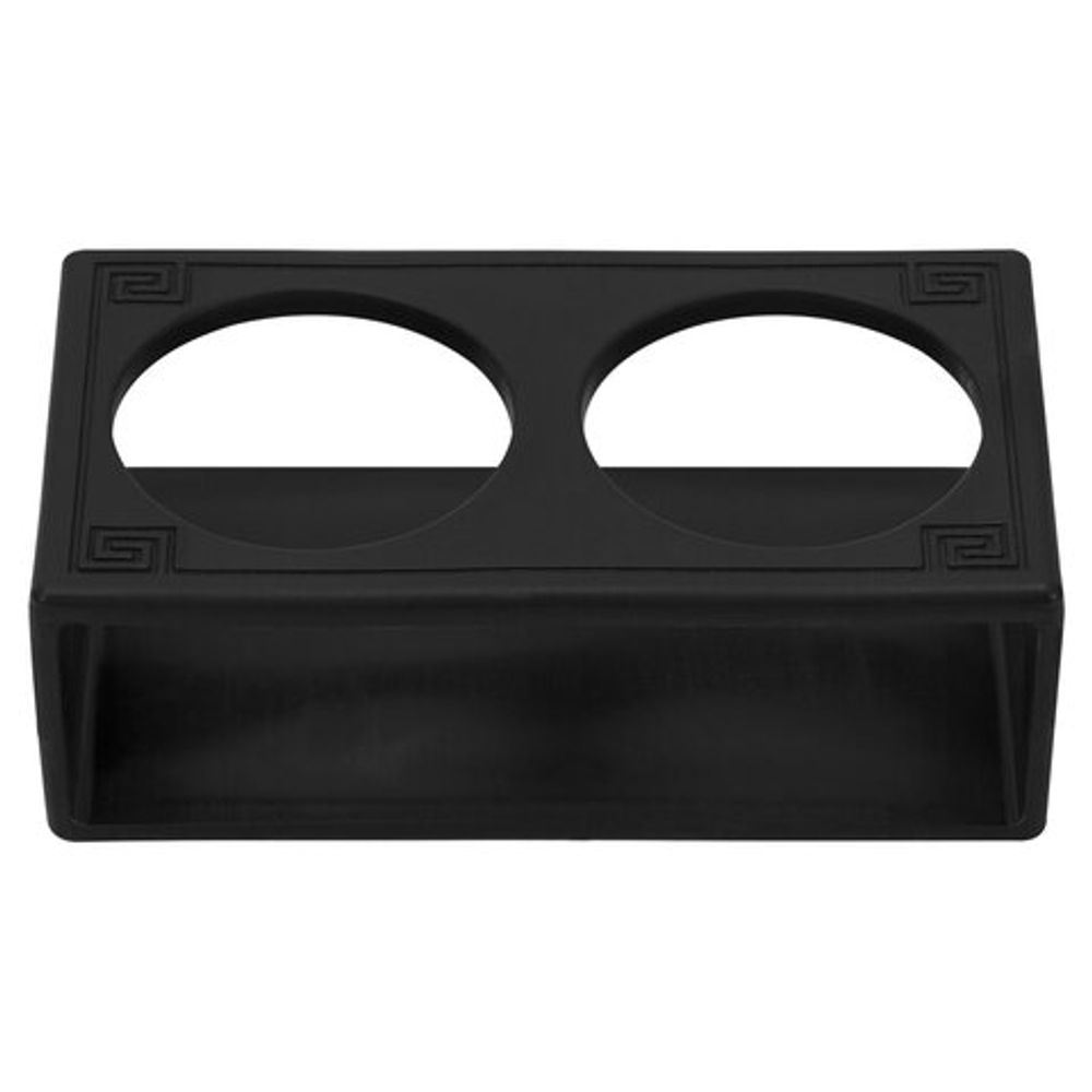 Набор для специй 2х60 мл, BASIC, подставка + солонка + перечница, стекло/пластик, черный, WEGLA (ВЕГЛА), 700232