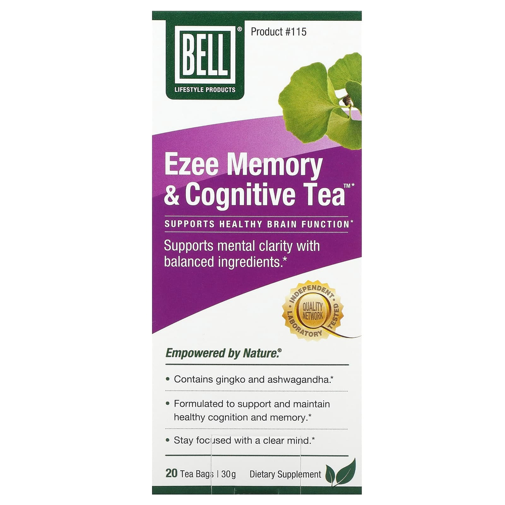 Bell Lifestyle, Ezee Memory & Cognitive Tea ™, 20 чайных пакетиков, 30 г