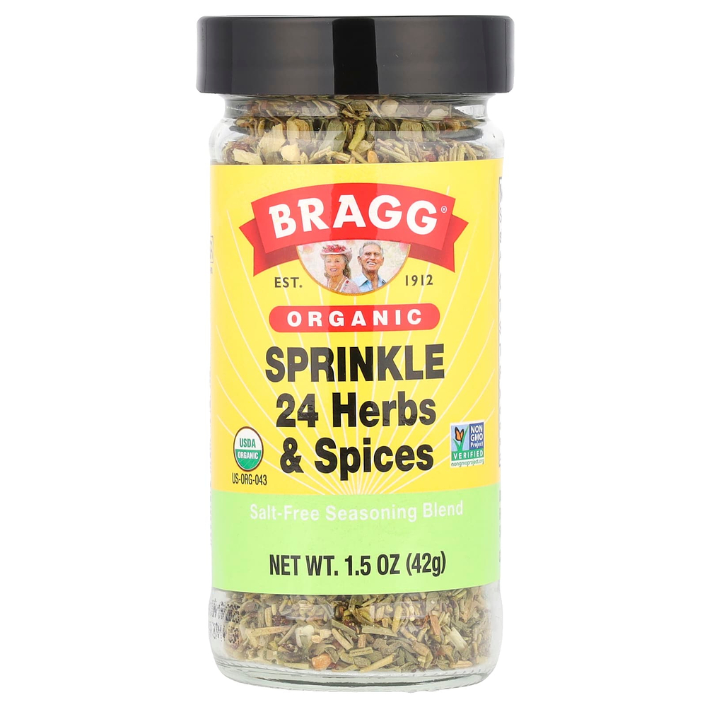 Bragg, Organic, посыпка 24 травами и специями, 42 г (1,5 унции)