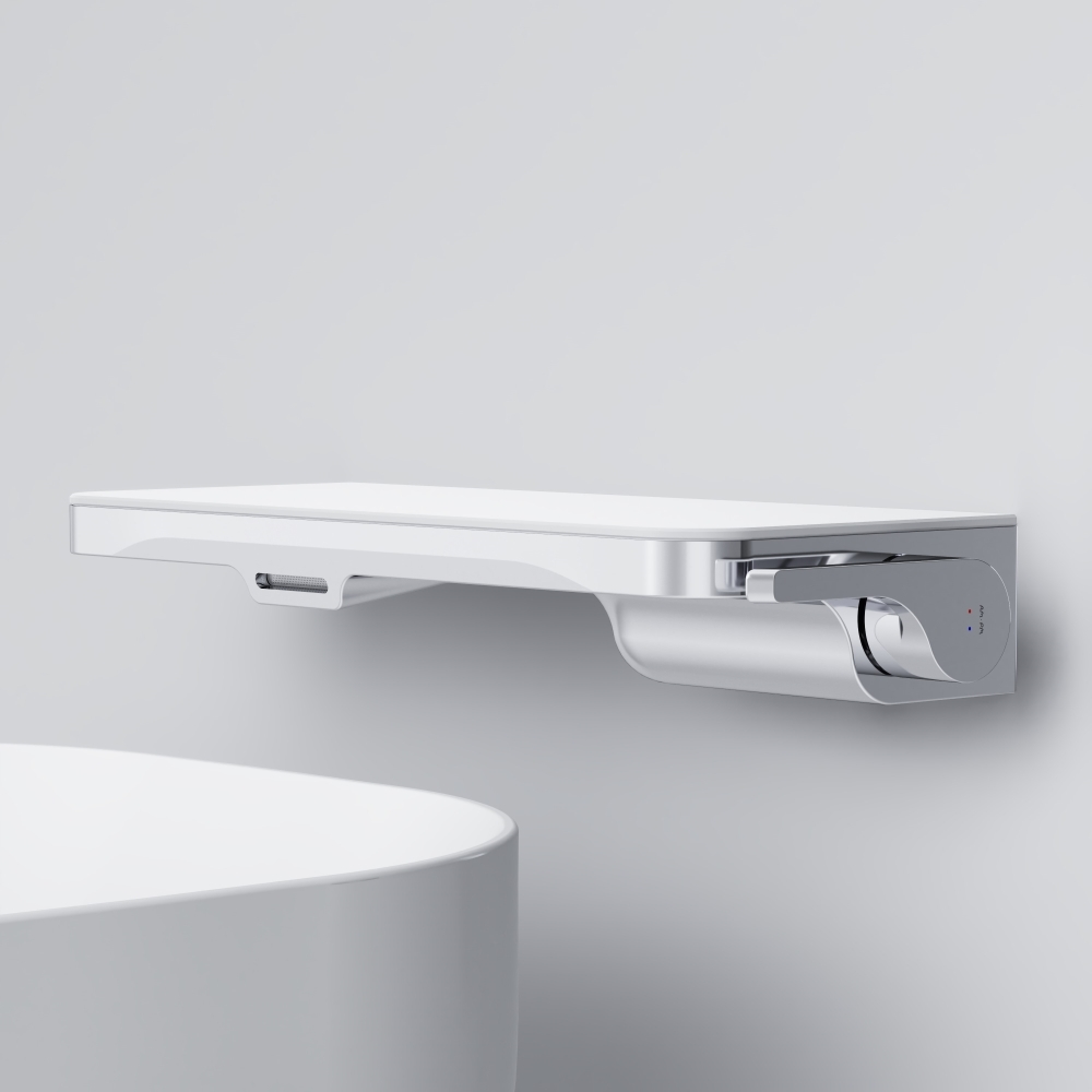 Смеситель монтируемый в стену с полкой и каскадным изливом AM.PM Func F8F72700