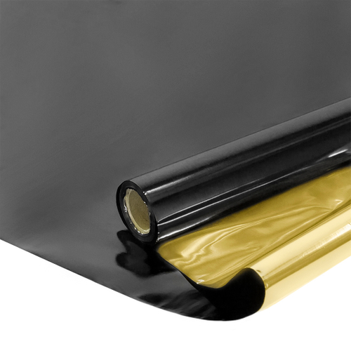 Бумага упаковочная полисилк Черный/Золото 1 м 1 лист ДБ