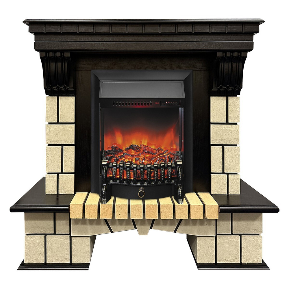 Электрокамин RealFlame Stone ML STD античный дуб c очагом Fobos Lux Black RC