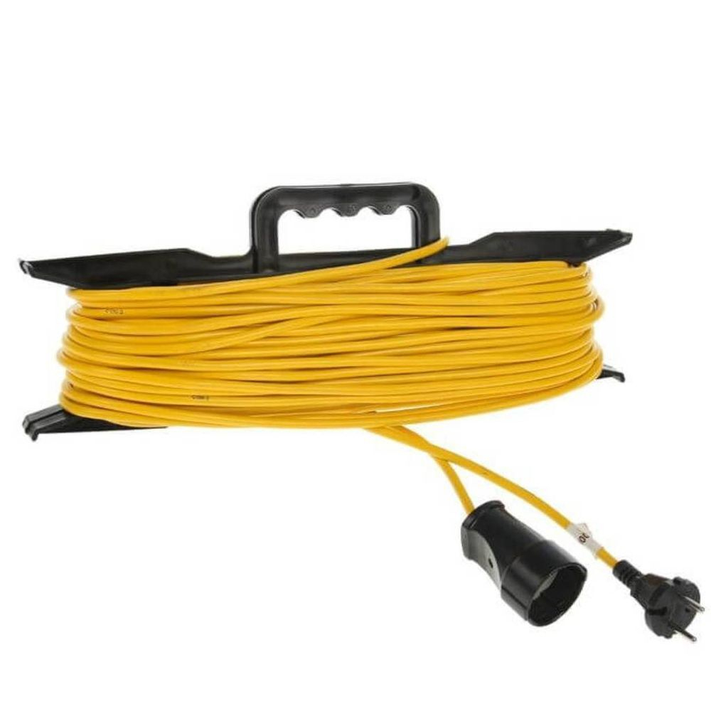 Удлинитель на рамке, 1 гн, 50 м, 0.75 мм2, б/з, пластик, 1300 Вт, Союз, 481S-5105