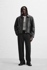 Кожаная куртка boxy fit
