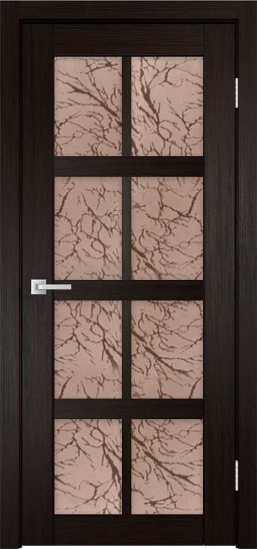 Межкомнатная дверь Мюнхен 01 ДО / Цвет тон Венге / Остекление "Гранит бронза" / Двери Верда