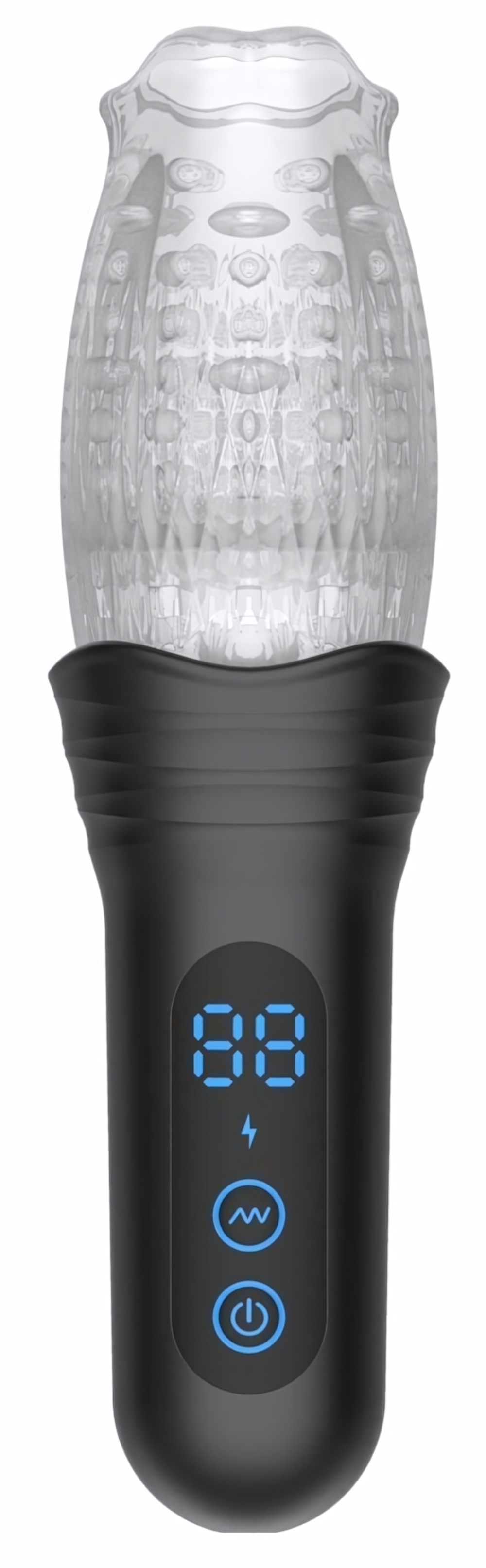 Автоматический мастурбатор Oral Sex Masturbator с функциями ротации, вибрации и фрикций (Цвет: прозрачный)