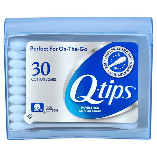 Q-tips, Бумажные палочки, ватные палочки, 30 тампонов