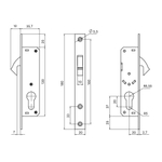 Корпус узкопрофильного замка METLR-201C (LR-201C) CP хром