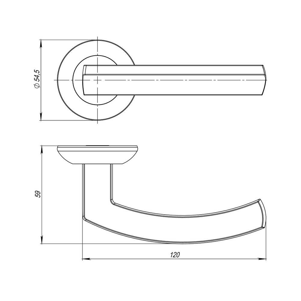 Ручка раздельная R.JR54.SIGMA (SIGMA JR) CP-8 хром 140мм
