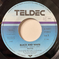 Винтажная виниловая пластинка LP Patto Black And White (Germany 1983) 7 дюймов, 45 RPM, Single