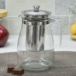 Чайник заварочный 0,9л стеклянный с металлическим ситом